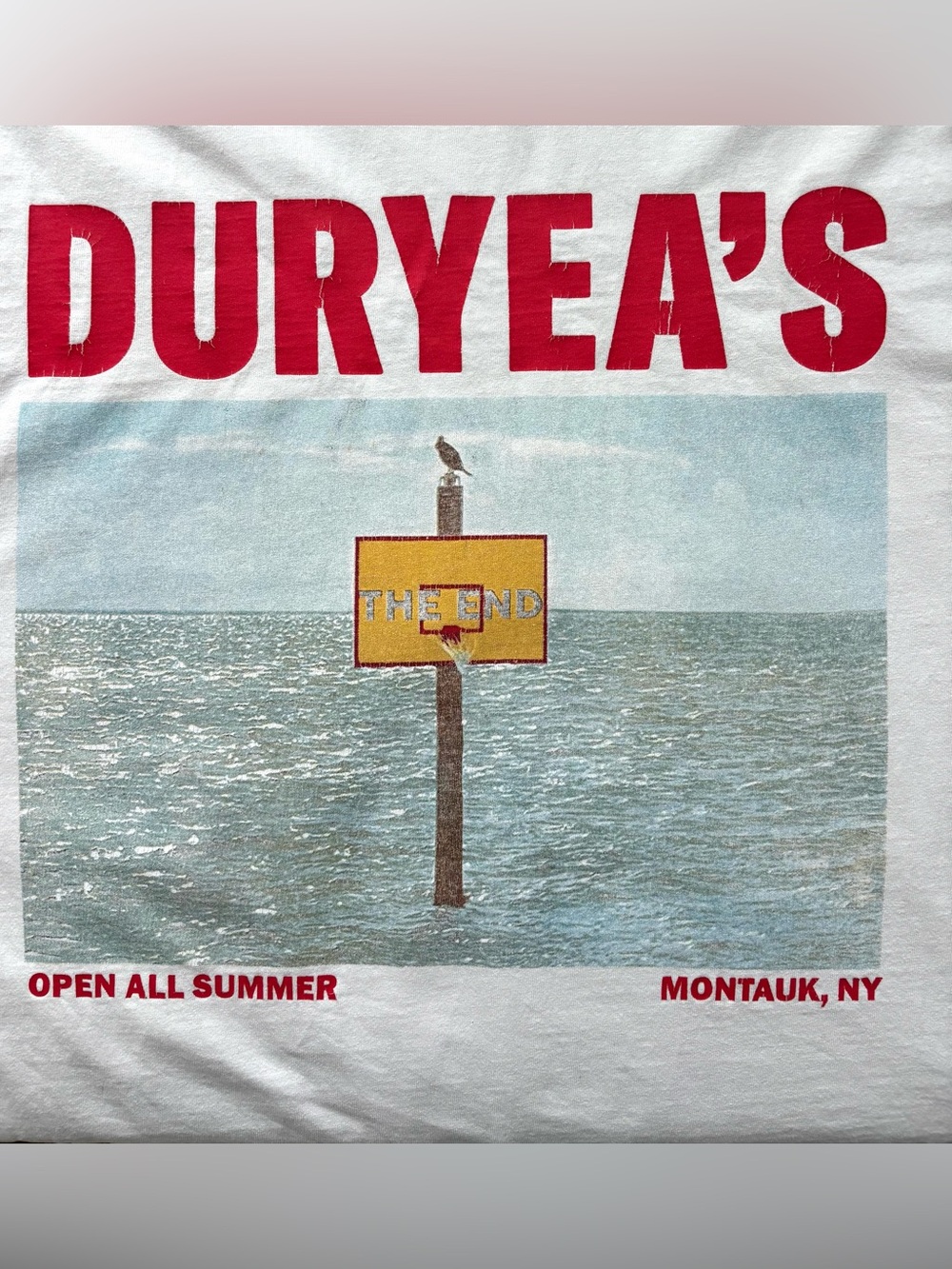 New York Sunshine x Duryea’s T-Shirt Montauk “The End” w/ Ocean Graphic 2022 - Picture 3 of 10
